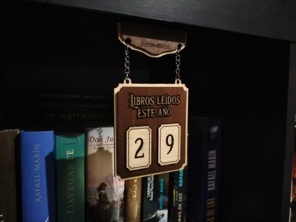 Letrero con contador de libros leídos en el año